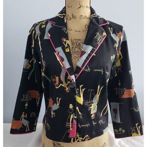 Womans Black shirt Blazer Has Womans and designs Extra Small.